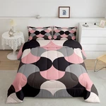 Geometric Print Bedding Set Pink Grey Black Comforter Kids .... Fixed Price $92.79.