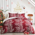 Flysheep Burgundy Red Botanical Christmas Comforter Set Queen Full Size, And. Fixed Price $42.36.