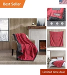 Elegant Light-weight Reversible Throw Blanket In Classic Red/black 50" X 60". Fixed Price $28.79.