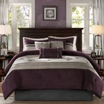 Palmer Purple Pieced Faux Suede Cal King 7-PIECE Comforter Set. Fixed Price $162.22.
