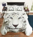 Photo Real Comforter Sets King White Tiger 104" X 96" With 2 Standard Shams. Fixed Price $89.99.