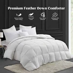 Moisture-wicking Ultimate Cozy Oversized Down Feather Comforter, Queen. Fixed Price $77.99.