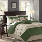 Madison Park Palmer Comforter Set-luxury Faux Suede Design, Striped All, King. Fixed Price $161.99.