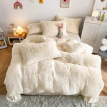Roscloud Faux Fur Kids Girls Milky White Queen Comforter Set - 3PC Warm Bedding. Fixed Price $78.15.