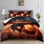 Raphus Cucullatus Dragon Comforter Set - Twin Size Ancient Wild Animal. Fixed Price $83.53.