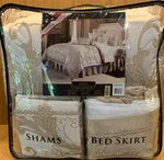 Veratex Verandah King Comforter Set Beige Gold Floral W/ Bed Skirt Shams. Fixed Price $150.00.