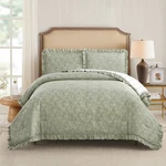 Modern Heirloom 3PC King Floral Ruffle Comforter Bedding Set Assorted Green. Fixed Price $31.99.