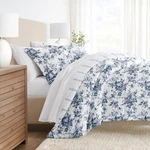 3PC Reversible Fashion Floral To Stripe Comforter Set With Shams - Kaycie Gray. Fixed Price $73.99.