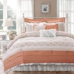 Dawn Coral Print Queen 9-PIECE Comforter Set. Fixed Price $164.76.