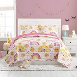 Urban Playground Rainbows And Suns 3-PIECE Quilt Set Full/queen Pink. Fixed Price $68.44.