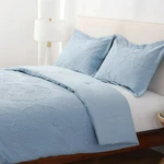 Berkshire Daydream Embossed 3-PIECE Comforter Set Blue Queen Size X90 In. Fixed Price $59.99.