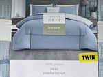Peri Home Blue & White Gingham Cotton Twin Comforter Set 2PC. Fixed Price $95.99.
