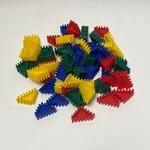 Seventy One Piece Colorful Interlocking Triangle Building Blocks For Kids.. Fixed Price $15.00.