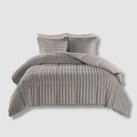 Madison Park Gray Duke Reversible Faux Fur 3-PC. Comforter Set, Full/queen'. Fixed Price $62.10.