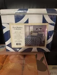 Hotel Bamboo Collection King Sheet Set 6PC Blue White Geometric Cotton Percale. Fixed Price $50.00.