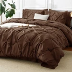 Cozylux Size Comforter Set Brown, 7 Pieces Pintuck Bed A King,. Fixed Price $92.83.