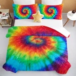 Tie Dye Comforter Set Rainbow Bedding 3 Piece Boho Colorful Fluffy Quilt. Fixed Price $52.26.