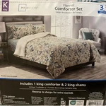 Mainstays Flannel To Sherpa 3-PIECE Comforter Set Green Floral King Size New. Fixed Price $74.99.