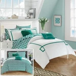Chic Home 4 Pcs Kendall Contemporary Greek Key Embroidered Reversible Duvet Set. Fixed Price $88.00.