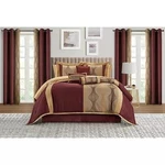 Stratford Park Kath Geometric Elegant Wine Gold 15 Pc. King Comforter Set. Fixed Price $112.50.