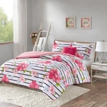 Spaces Zoe 4-PIECE Full/queen Comforter Set Floral Stripe Print. Fixed Price $75.95.