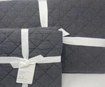 Pottery Barn Belgian Flax Linen Diamond Quilt Full Queen + 2 Shams Ebony New. Fixed Price $224.95.