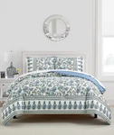 Sunham Jasmine Floral-print 3-PC. Comforter Sets Blue Nwt. Fixed Price $71.09.