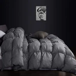 Egyptian Bedding Goose Down Comforter Queen 60OZ Gray Baffle Box. Fixed Price $259.99.