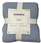 New Sonoma Goods For Life Light Blue Cotton King/cal Quilt Set With 2 Shams. Fixed Price $145.99.