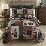 Donna Sharp Greenwood Patch Rustic Wildlife Country King 3PC Quilted Bed Set. Fixed Price $154.00.