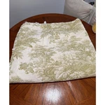 Pottery Barn Ivory Green Linen Cotton Matine Toile King Quilt Comforter. Fixed Price $164.99.