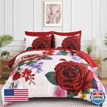 Drucon Red Floral Comforter Queen 7-PIECE Bedding Set Valentine's Bag. Fixed Price $65.33.