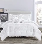 Nwt Modern White 7 Piece King Comforter Set. Fixed Price $50.00.