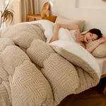 Jacquard Sherpa Comforter Shaggy Bedding 700-880GSM Ultra Warm Twin Full Queen. Fixed Price $24.29.