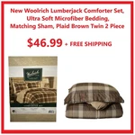 New Woolrich Lumberjack Comforter, Ultra Soft Microfiber 2 Piece Set, Twin. Fixed Price $46.99.
