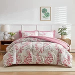 Pink Floral Comforter Sheet Set Bed Bag 7 Pieces Queen Size Gray Flowe. Fixed Price $74.99.