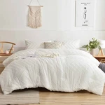 Nanko King Comforter Set White Tufted Jacquard Boho Soft Shabby Chic Reversib.... Fixed Price $48.22.
