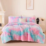 Pink Purple Fluffy Bedding Set Twin Size 3 Pieces Faux Furry Comforter Se.... Fixed Price $71.01.