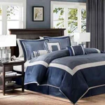 Madison Park Comforter Set Hypoallergenic Soft Polyester Navy (7-PIECE) King. Fixed Price $69.99.