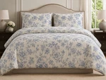 Kassatex Blue And White Floral King Comforter Set Shabby Chic Cottage New. Fixed Price $139.46.