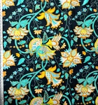 4 Yds 1960S Waverly Tivoli Fabric Aqua Tropical Key West Floral Dead Stock Vtg. Fixed Price $99.00.