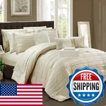 Chic Home CS2429-AN Lea 10 Piece Reversible Comforter Bed In Bag Ruffled. Fixed Price $168.09.