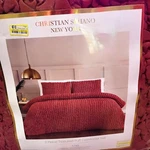 Christian Siriano 3PC King Textured Puff Comforter Set Rust. Fixed Price $40.95.