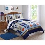 My World Denim And Khaki Sports Multiple Polyester 3-PIECE Full/queen Comforter. Fixed Price $25.20.