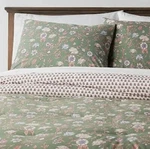 Threshold Twin Xl Boho Reversible Comforter Sham Set Green Floral. Fixed Price $49.97.