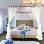 Linentalks Sheer Canopy Curtains For King, Queen, Full And Twin Bed, 4 Co.... Fixed Price $90.38.