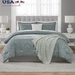 Jacquard Comforter Set Damask Design Decorative Pillow Throw Washable Us. Fixed Price $75.74.