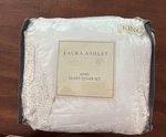 New Laura Ashley Annabelle King Size Duvet Cover & Shams White With Lace Trim. Fixed Price $78.00.