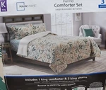Mainstays King Size Reverse To Sherpa Flannel 3 Comforter Tan Fall Leaves. Fixed Price $55.99.