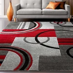 Well Woven Ruby Echo Shapes Circles Geometric Red Grey 3 5 Rug - Hand. Fixed Price $104.57.